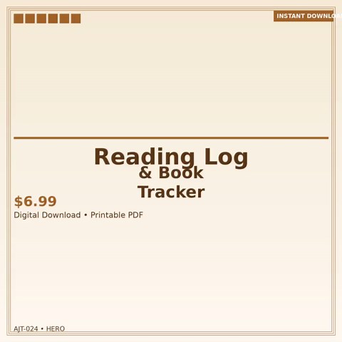 Reading Log & Book Tracker | Annual Goal, Review Journal (printable PDF) - Etsy