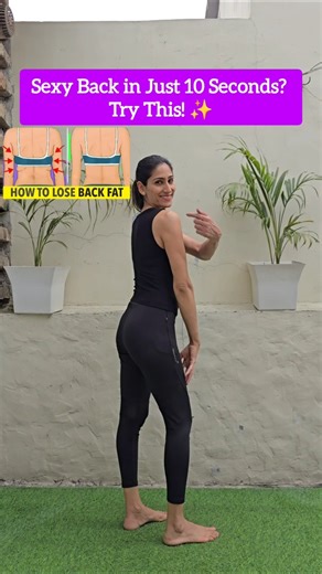 Get Rid of Back Fat in 5 Minutes! 🔥| No Equipment Workout ​#BackFatWorkout #fatloss #BackFatBurn