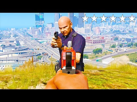 GTA 5: FIVE STAR POLICE ESCAPE - Bank Robbery (Franklin, Michael, Trevor)