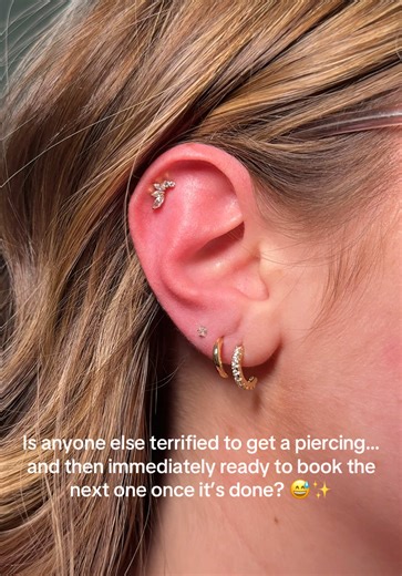 If you know me, you know my motto is “pain is temporary, swag is forever”!! Your sign to get the tattoo or piercing!😏💖✨ #piercings #piercingvideo #earpiercings #earringstack #piercingideas getting my ears pierced. Getting a piercing. Pierce my ears with me. Ohio professional piercer.