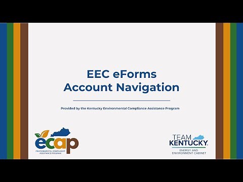 EEC eForms Account Navigation