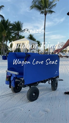 Amazing Outdoor Finds! This wagon coverts into a 2-person chair and has over 11 cubic feet of cargo space! It has a storage pouch that zips up on the back! Also, phone pouches and cupholders on both sides of the chair! This is an absolute must have for beach days, sports games, the park, or even camping! #outdoors #beach #wagon
