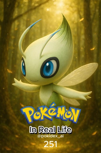 Pokémon in real life! ✨ 1000 AI-Generated Realistic Pokémon 👀 follow to see ‘em evolve, battle & come to life! 🔥 If you want to help complete the Pokédex donate to my ko fi link in bio 👾 Join the discord in bio to enter giveaway!! 251 Celebi 🍃⏱️ Pokédex Entry: Celebi is known as the guardian of the forest and a traveler through time. It appears during times of peace, leaving behind lush growth wherever it goes. This Mythical Pokémon can move freely across timelines, protecting the natural wo