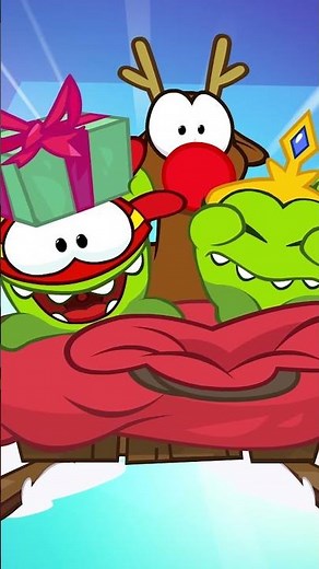 Om Nom Delivers Presents with Santa Claus! 🎅🎁 Merry Christmas! 🟢 Om Nom Stories #shorts