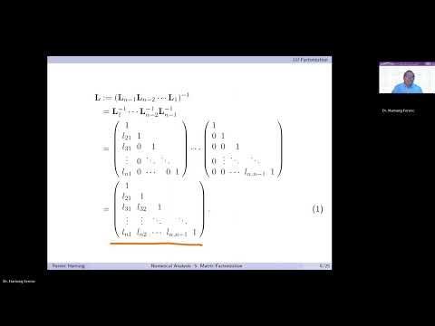Numerical Analysis 5. Matrix Factorization: LU and Cholesky