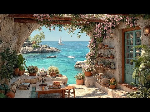 🏡 Oceanfront Wooden Cabin with Flowers & Birdsong | Relaxing Coastal Nature Sounds