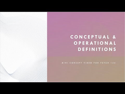 Conceptual & Operational Definitions