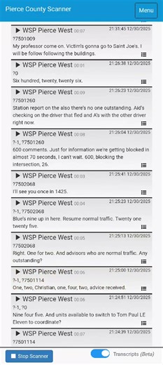 Scanner audio of the collision at 72nd/McKinley after a suspect fled a traffic stop. Sounds like State patrol shut down prior to the crash and was not actually in a pursuit. Audio courtesy of Pierce county scanner app | Tacompton Files