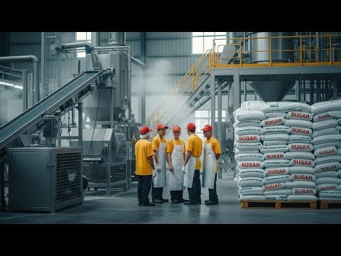Inside the Sugar Factory: How Raw Cane Turns Into Pure White Sugar – Full Process