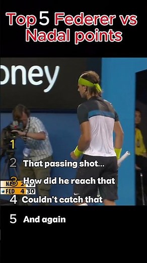 Top 5 Federer vs Nadal Points