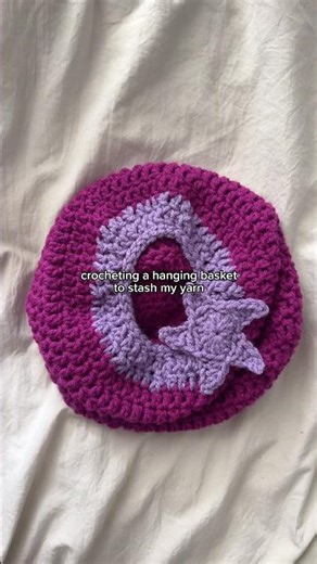 hanging basket to stash my yarn! #crochet #handmade #yarn