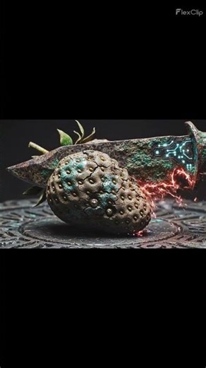 【ASMR】Cutting a Fossilized Strawberry (Ruby Crystal Inside) #shorts #asmr #asmrcutting