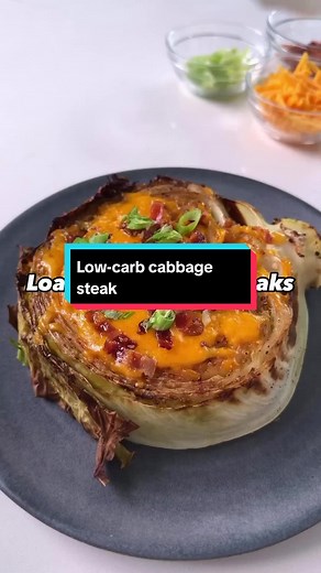 Low-Carb Cabbage Steaks Recipe with Cheddar and Bacon