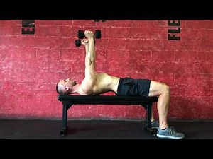 Alternating dumbbell skull crusher: from the top