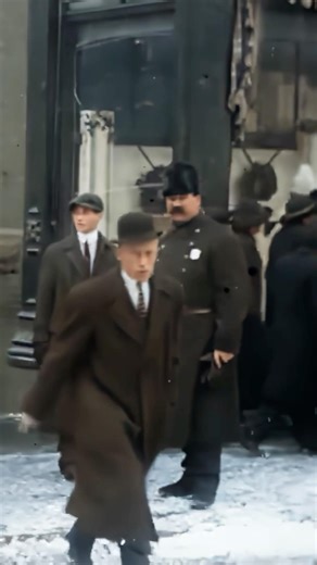 Pedestrians walking the streets of Saint John in 1920 - Restored Footage