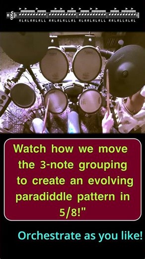 Paradiddles in 5/8 🥁#shorts #drums