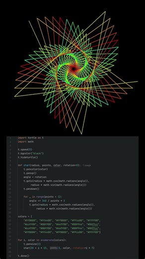 Amazing star created in Python ⭐️ #python #star