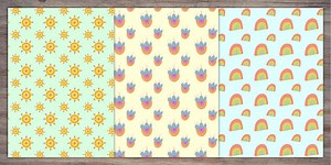 Pastel Summer Patterns Wrapping Paper