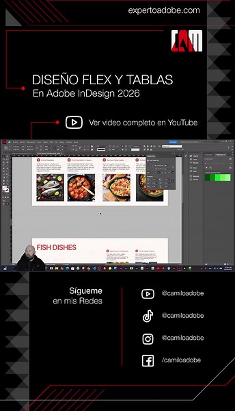 Adobe #InDesign 2026 - #Diseño #Flex y Tablas