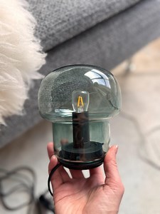 Green Smoky Glass Tokabo Mushroom Lamp Ikea - Etsy UK