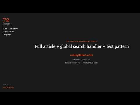SOSL: Salesforce Object Search Language Tutorial