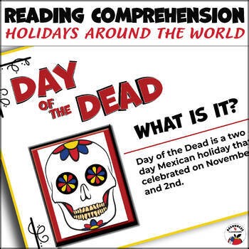 Day of the Dead Dia de los Muertos Reading Comprehension Passage 5th 6th 7th