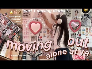 MOVING OUT alone at 18 📦🩰 my FIRST apartment | packing up my life & organizing (moving diaries EP.1)