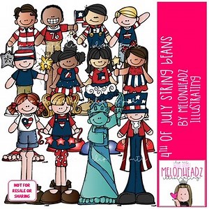 July 4th clip art StringBeanz, Independence Day clip art, Patriotic COLORED