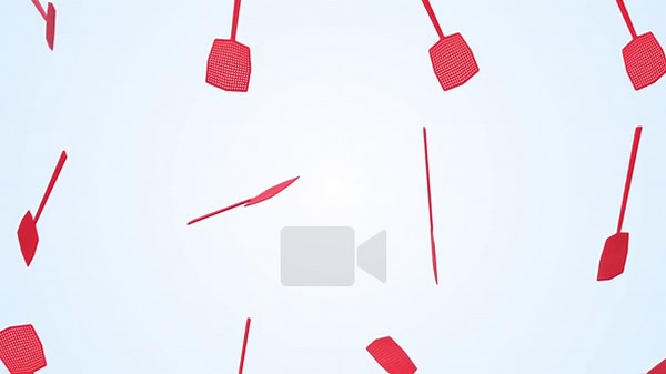 Fly Swatters Falling on a Light Blue Background. Red Flyswatters 3D Animation. 4K Stock Video Footage - Alamy