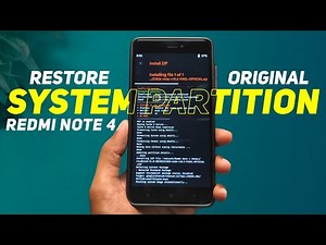 How To Back Normal System Partition In Redmi Note 4/4X | Restore Original System Partition
