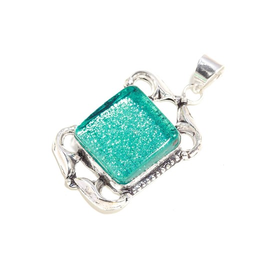 Green Dichroic Glass Handmade Pendant 925 Sterling Silver Jewelry - Etsy