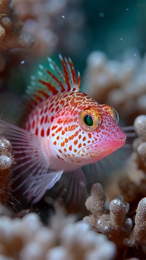 The Reef Watcher | Coral Hawkfish Explained🐠 #animals #fish #shorts