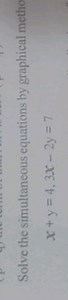 Solve the simultaneous equations by graphical methox y=4,3x−2y... | Filo