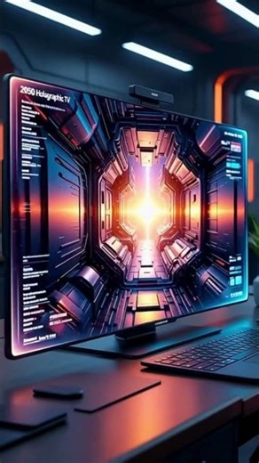Future Holographic TV 📺 | 3D AI TV with Infinite Battery | Technology of 2050 #hindishorts #aiworld