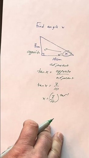 Find angle X using trigonometry. #tangent #geometry #measurement #grade10maths