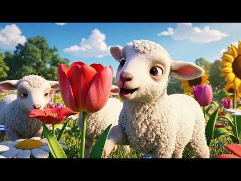 Baby Lambs Playing in the Sunny Field | Cute Animals for Kids