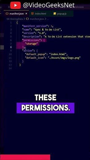 Setting up manifest json file