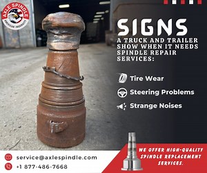 As spindle is one of the most vital components of a heavy vehicle. Therefore, ensuring that it is in good condition is quite important for truck/trailer owners. A damaged or broken spindle can have a lot of adverse effects on the performance. Our team of experienced professionals is dedicated to providing top-quality spindle replacement services to get you back on the road quickly and safely.⚙️ Contact us: 📧 service@axlespindle.com 📞 1 877-486-7668 | Axle Spindle