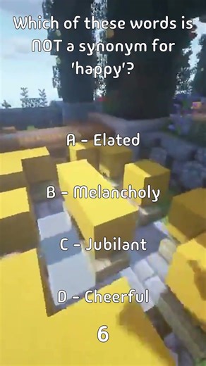 Which of these words is NOT a synonym for 'happy'?