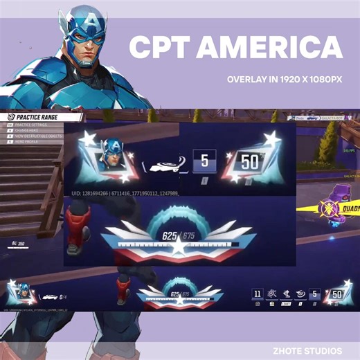 Animated Captain America Overlay | Marvel Rivals Overlay Inspired | Streamer Graphics | Marvel Rivals Hud Overlay | Vtuber Assets | Obs - Etsy