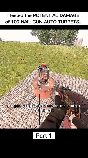 Testing Trumpet Auto Turret Range in Rust Gameplay