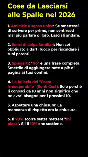 Cose da Lasciarsi alle Spalle nel 2026!#shorts #viral #mindset #ytshorts #shortsviral #viralvideo