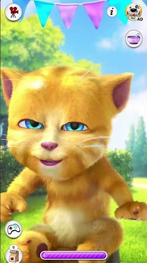 Talking Ginger party horn and eating #talkingginger #talkingtom