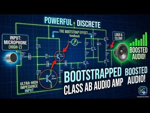 Bootstrapped Audio Circuit with Class AB Amplifier