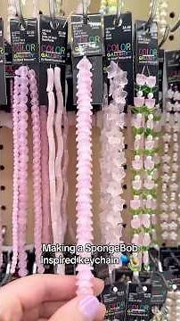 DIY bikini bottom-inspired keychain🪼🍍#spongebob #keychain #jewelrymaking #tutorial #diykeychain