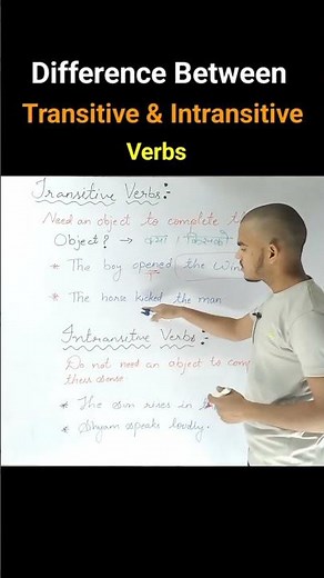 Transitive and Intransitive Verbs: Understanding 🤔 the Difference 😉 || #englishgrammar #shorts ||