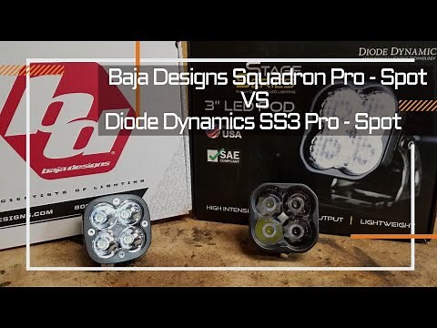 Light Comparison - Baja Designs Squadron Pro Spot vs Diode Dynamics SS3 Pro Spot