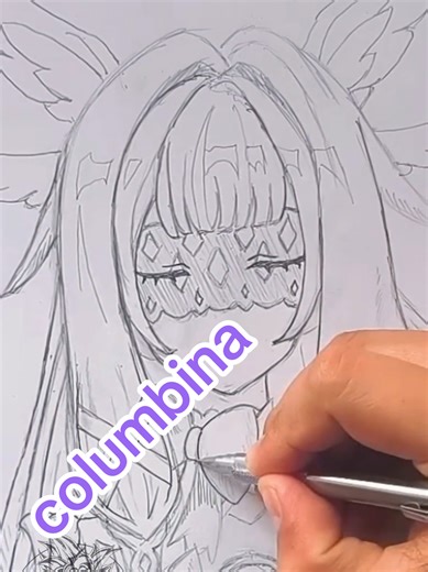 Easy Way to Draw This Character — columbina #drawing #genshinimpact #columbina #fyp #tiktokart