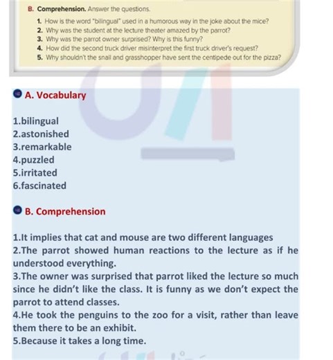 Comprehension Answer the questions