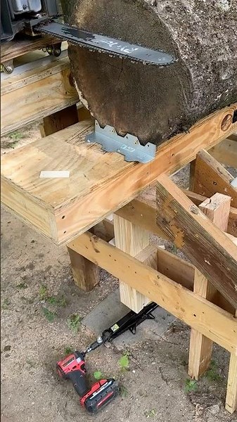 Chainsaw Mill Log Height Adjustment #chainsawmill #milling